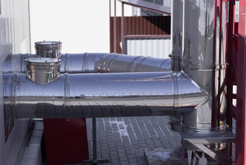 large shiny metal pipes
