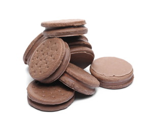 Marshmallow cake chocolate isolated on white background