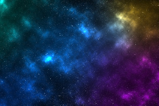Abstract Space background with nebula and stars, night sky and milky way. © Hakan Tanak