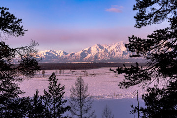sunrise in the mountains