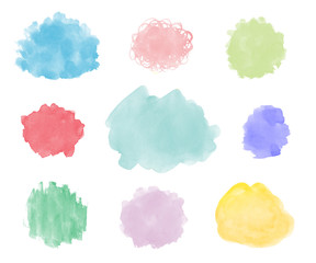 水彩　模様　ふきだし　画用紙　筆　水玉　ドット