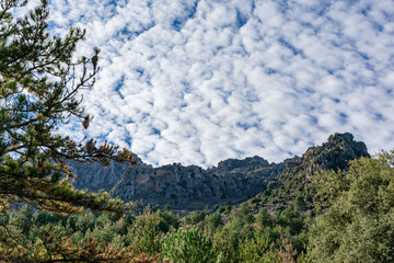 Landscape of the high mountains of Sierra Nevada, seen from the west side.