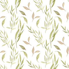 Watercolor Summer Spring Hand Drawn Seamless PAttern