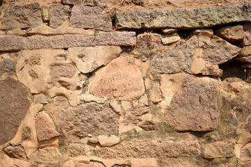 Pattern of Vintage Old Stone Wall Texture Dirty Old Texture Stock Photograph