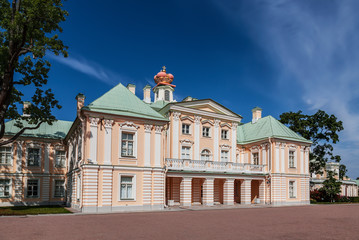 Fototapeta na wymiar Oranienbaum, Great Menshikov Palace, view from the courtyard. Lomonosov, Leningrad region, Russia