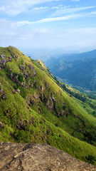 Naklejka premium Mountain landscape, green slopes. Beauty of mountains