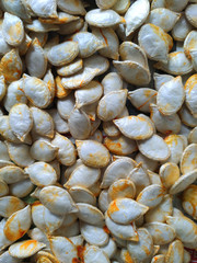 The texture of the background of pumpkin seeds