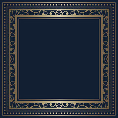 Square frame with gold border pattern