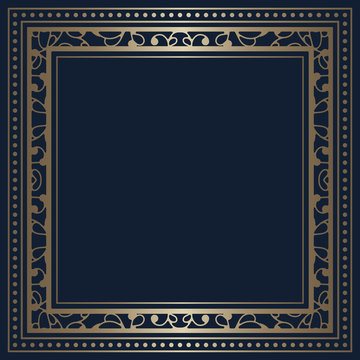 Square frame with gold border pattern