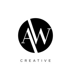 aw circle logo design