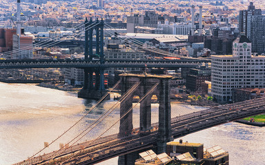New York Brooklyn Bridge and Manhattan Bridge USA