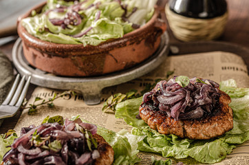 Minced meat steak grilled