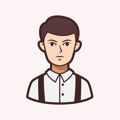 Man Avatar Vector Icon Design, Isolated Background