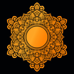 luxury decoration of mandala flowers with shiny gold color