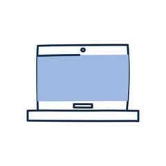 Isolated laptop doodle line fill style icon vector design