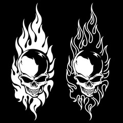 The illustration which combined a flame with the skull,