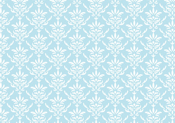 ダマスク柄背景 ブルー