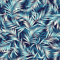 Beautiful tropical plant seamless pattern illustration,