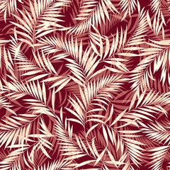Beautiful tropical plant seamless pattern illustration, © daicokuebisu