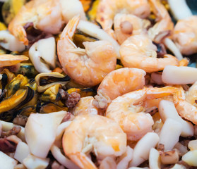 Seafood Mix. Squid, shrimp, mussels and octopus.