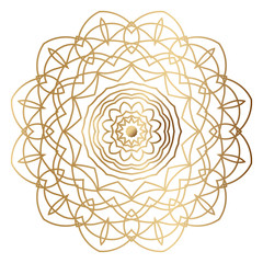 Decorative gold ornament. Luxury mandala in ethnic style. Oriental circular golden illustration. Arabic, Islamic, moroccan, asian, indian, Turkish, Pakistan, Chinese, Moroccan native african Motif.