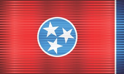 Shiny Grunge flag of the Tennessee - Illustration,  Three dimensional flag of Tennessee