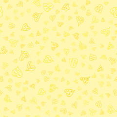 chaotic vector colored doodle hearts seamless pattern