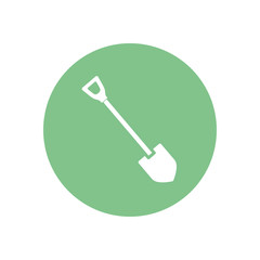 Isolated shovel tool silhouette block style icon vector design