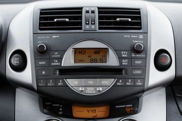 Control panel in a modern car