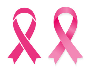 Pink Ribbon. 19 October - International Day of Breast Cancer - creative vector badges set.