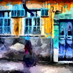 digital painting old city