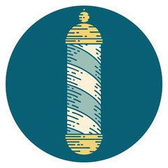 tattoo style icon of a barbers pole