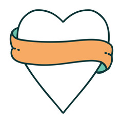 tattoo style icon of a heart and banner