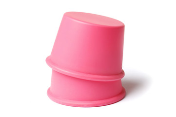 silicone mold for baking on a white background. Culinary accessories of the baker. Small baking cups. It is isolated.