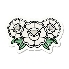 tattoo style sticker of a bouquet of flowers