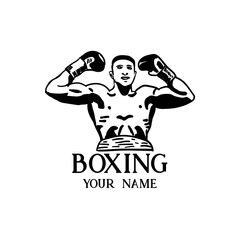 logotype for boxing and sports industry. boxing icon logo template