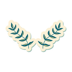 tattoo style sticker of leaves