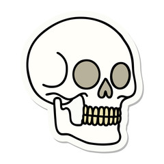 tattoo style sticker of a skull