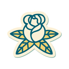 tattoo style sticker of a single rose