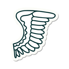 tattoo style sticker of a wing