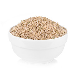  rice  in bowl on white background