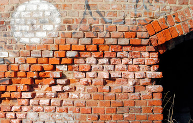 brick wall stone texture with graffiti