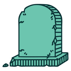 tattoo style icon of a grave stone