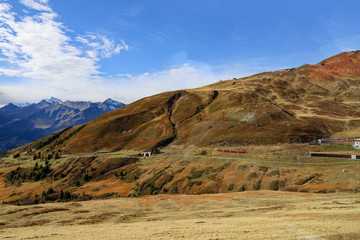 View of Landscape snow alp mountain in nature and environment at swiss from train down hill jungfrau mountain