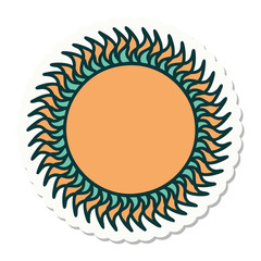 tattoo style sticker of a sun