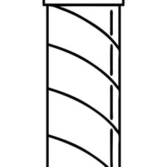 black line tattoo of a barbers pole