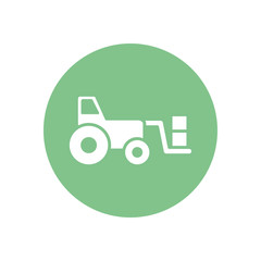 Isolated tractor silhouette block style icon vector design