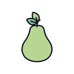 Isolated pear fruit line fill style icon vector design