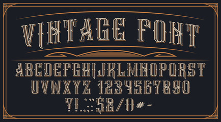Decorative vintage font on the dark background.