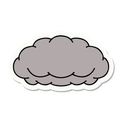 tattoo style sticker of a cloud a grey cloud